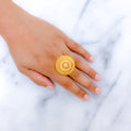 Stunning Floral Sun 22k Gold Statement Ring