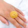 Stunning Floral Sun 22k Gold Statement Ring