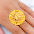 Ornate Floral Cluster 22k Gold Statement Ring