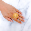 Stately Symmetrical Shining 22k Gold Dome Ring