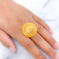 Stately Symmetrical Shining 22k Gold Dome Ring