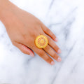 Trendy Reflective 22k Gold Dome Ring