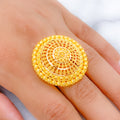 Trendy Reflective 22k Gold Dome Ring