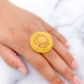 Trendy Reflective 22k Gold Dome Ring