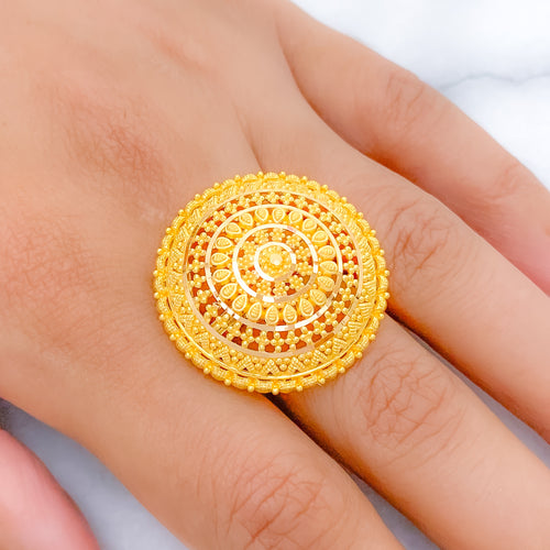 Exquisite Glistening 22k Gold Dome Ring