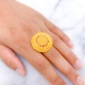 Fancy Bright Sunflower 22k Gold Statement Ring