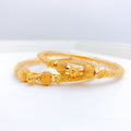 Lovely Melon Style Pipe Bangle Pair