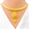 Reflective Dressy 22k Gold Necklace Set