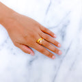 Posh Multi-Finish Winding 22k Gold Ring