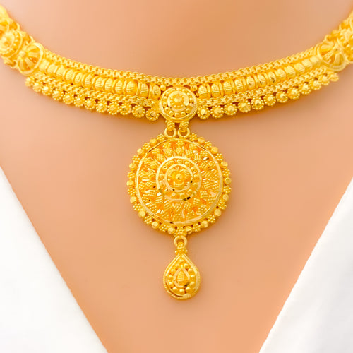 22k-gold-luxurious-domed-flower-necklace-set