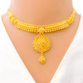 22k-gold-luxurious-domed-flower-necklace-set