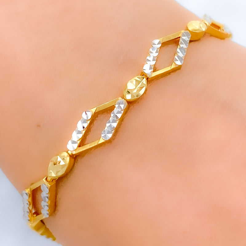 Chic Reflective Two-Tone Bracelet