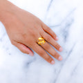 Modern Spiraling Squares Two-Tone 22k Gold Ring