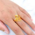 Modern Spiraling Squares Two-Tone 22k Gold Ring