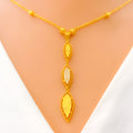 Dazzling Triple Leaf Necklace Set w/ Bracelet & Ring