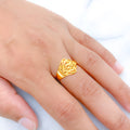 Modern Intertwined Leaf 22k Gold Ring