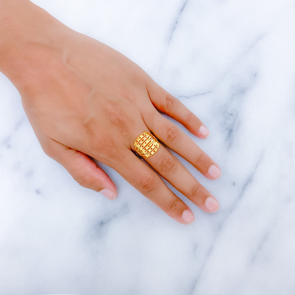 Reflective 6-Tier Rectangular Ring – Andaaz Jewelers