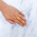 Upscale Contemporary Matte 22k Gold Finish Ring