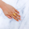 Dainty Bright Heart Adorned 22k Gold Ring