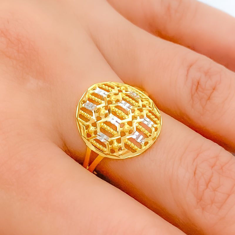 Radiant Round Mesh Ring