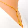 Jazzy Teardrop 21k Gold Necklace Set w/ Bracelet & Ring