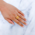 Contemporary Geometric 22k Gold Mesh Ring