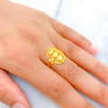 Fancy Textured Feather Ring