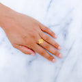 Ethereal Shimmering Leaf 22k Gold Ring