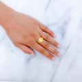 Noble Etched Hearts 22k Gold Ring