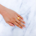 Sophisticated Layered Heart 22k Gold Ring