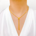 Fabulous Heart & Tassel 22k Gold Necklace Set