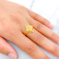 Exquisite Two-Tone Flower Ring
