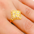 Exquisite Two-Tone Flower Ring