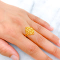 Stylish Striped Hexagon Ring