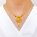 Radiant Round Paisley 22k Gold Necklace Set