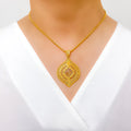 Classy Beaded Pendant 22k Gold Set