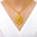 Classy Beaded Pendant 22k Gold Set