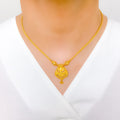 Elegant Traditional Motif 22k Gold Necklace Set