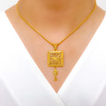 Chic Square Pendant 22k Gold Set