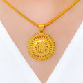 Elevated Layered Mandala 22k Gold Pendant Set