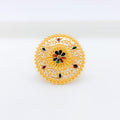 Lovely Meenakari Flower 22k Gold Statement Ring