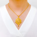 Stunning Royal Leaf 22k Gold Pendant Set