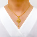 Traditional Beaded Drop Pendant 22k Gold Set