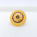 Geometric Beaded Meenakari 22k Gold Statement Ring