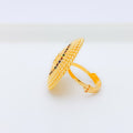 Geometric Beaded Meenakari 22k Gold Statement Ring