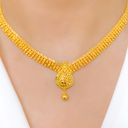 Elegant Yellow Gold Necklace Set