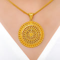 Shining Dome Pendant 22k Gold Set