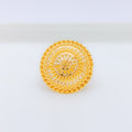 Stunning Floral Sun 22k Gold Statement Ring