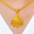 Delicate Petite Pendant 22k Gold Set w/ Tassels