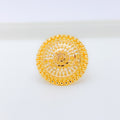 Trendy Reflective 22k Gold Dome Ring